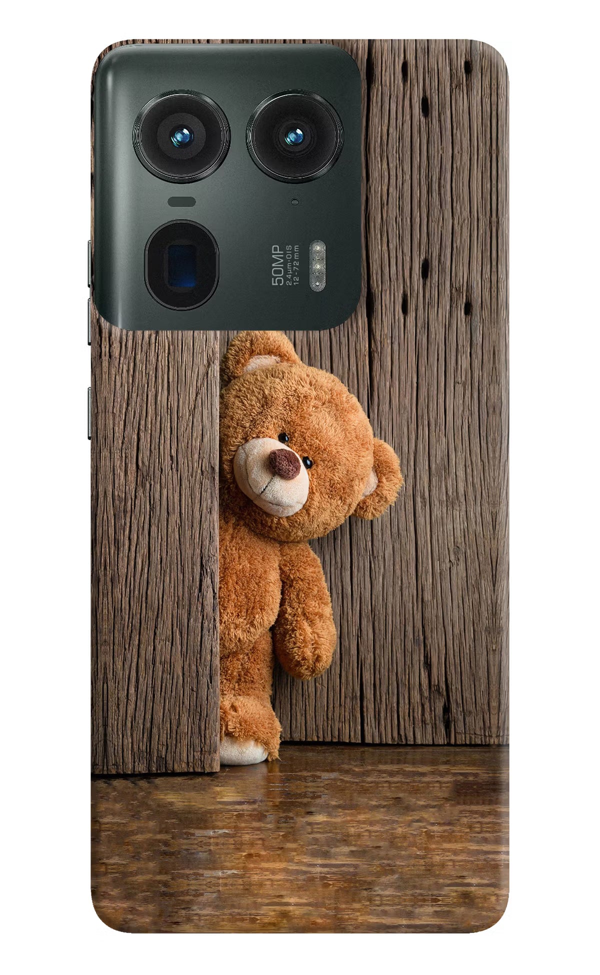 Teddy Wooden Moto Edge 50 Ultra 5G Hard Case Back Cover by Casekaro