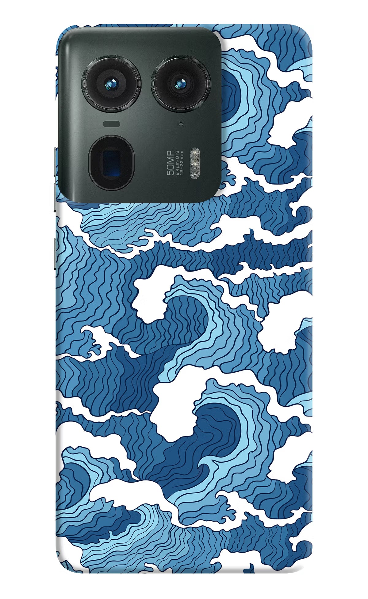Blue Waves Moto Edge 50 Ultra 5G Hard Case Back Cover by Casekaro