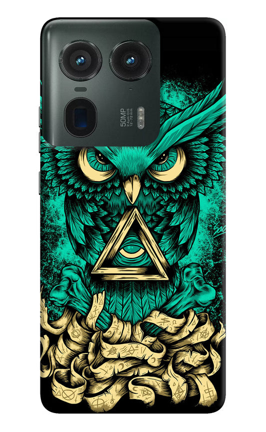 Green Owl Moto Edge 50 Ultra 5G Hard Case Back Cover by Casekaro