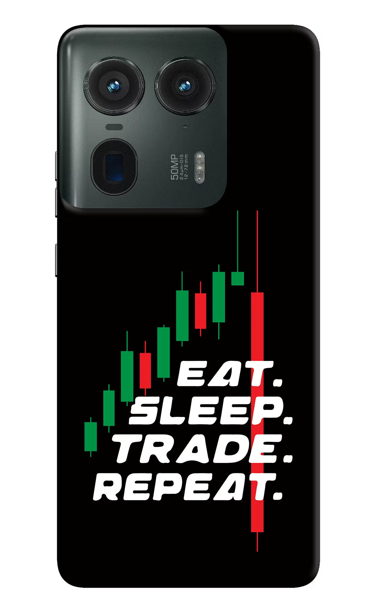 Eat Sleep Trade Repeat Moto Edge 50 Ultra 5G Hard Case Back Cover by Casekaro