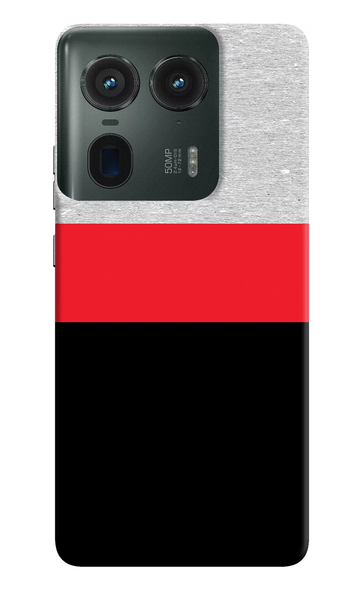 Tri Color Pattern Moto Edge 50 Ultra 5G Hard Case Back Cover by Casekaro