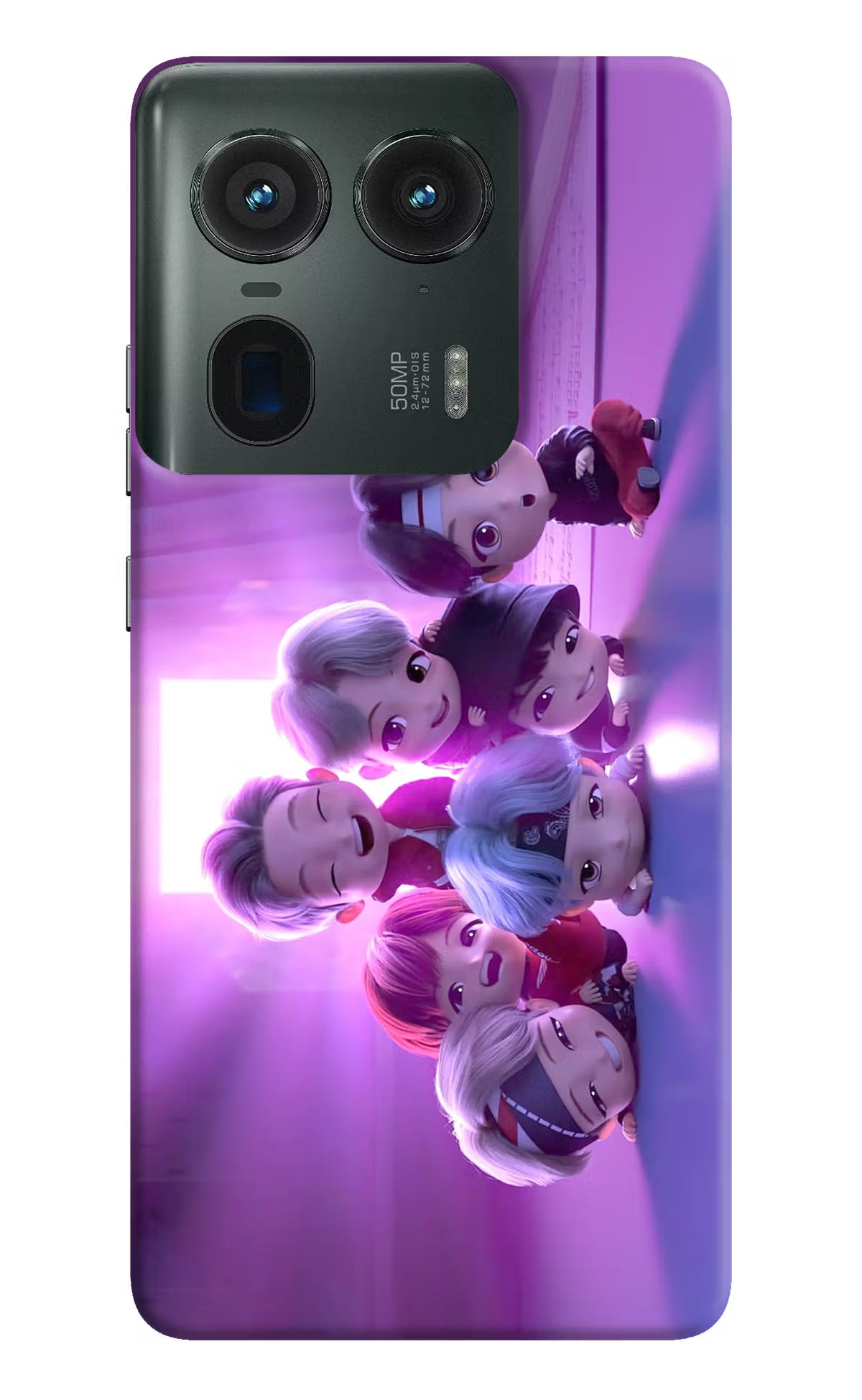 BTS Chibi Moto Edge 50 Ultra 5G Hard Case Back Cover by Casekaro