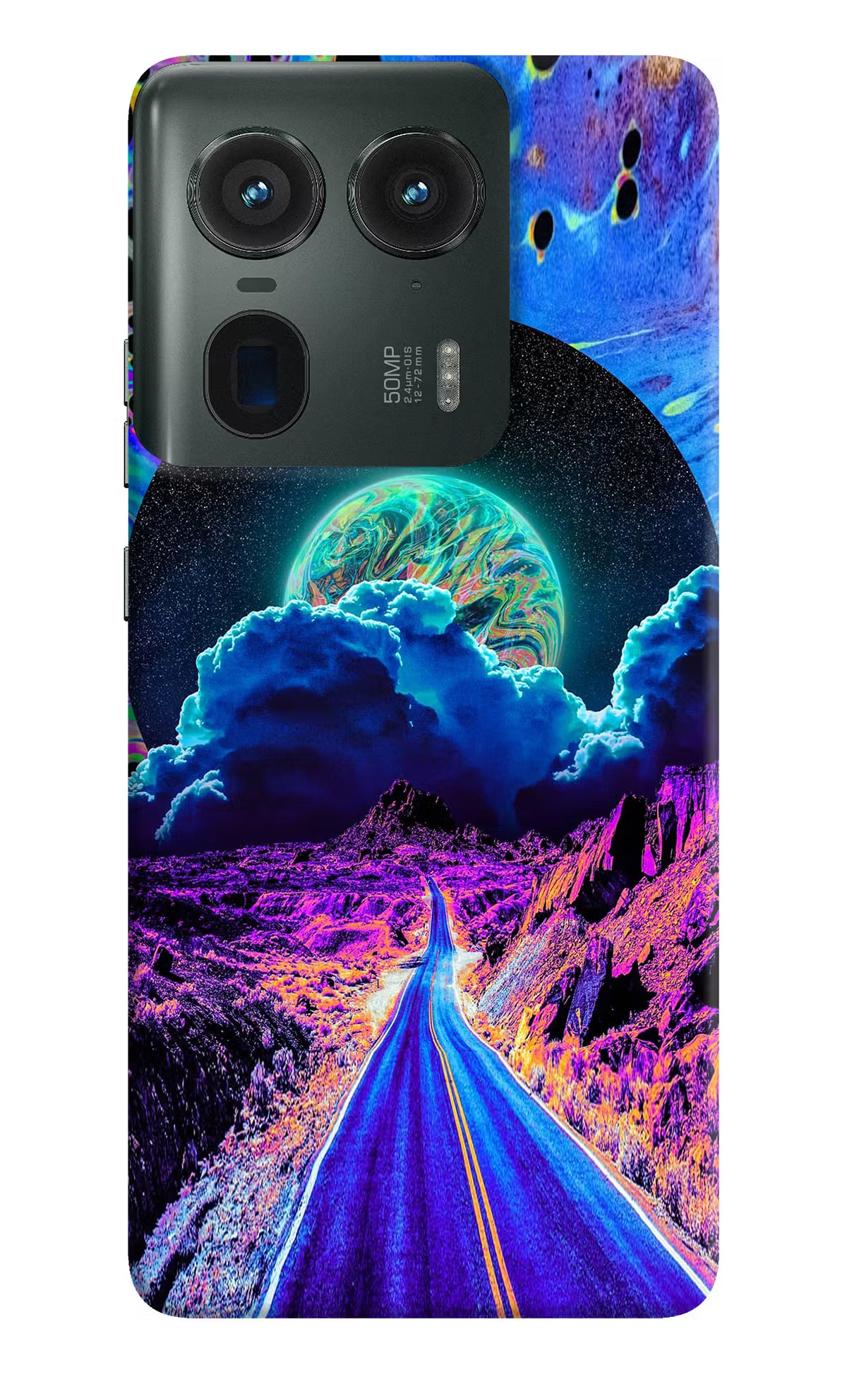 Psychedelic Painting Moto Edge 50 Ultra 5G Hard Case Back Cover by Casekaro