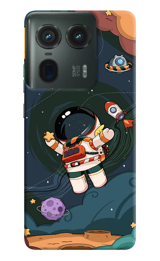 Cartoon Astronaut Moto Edge 50 Ultra 5G Hard Case Back Cover by Casekaro
