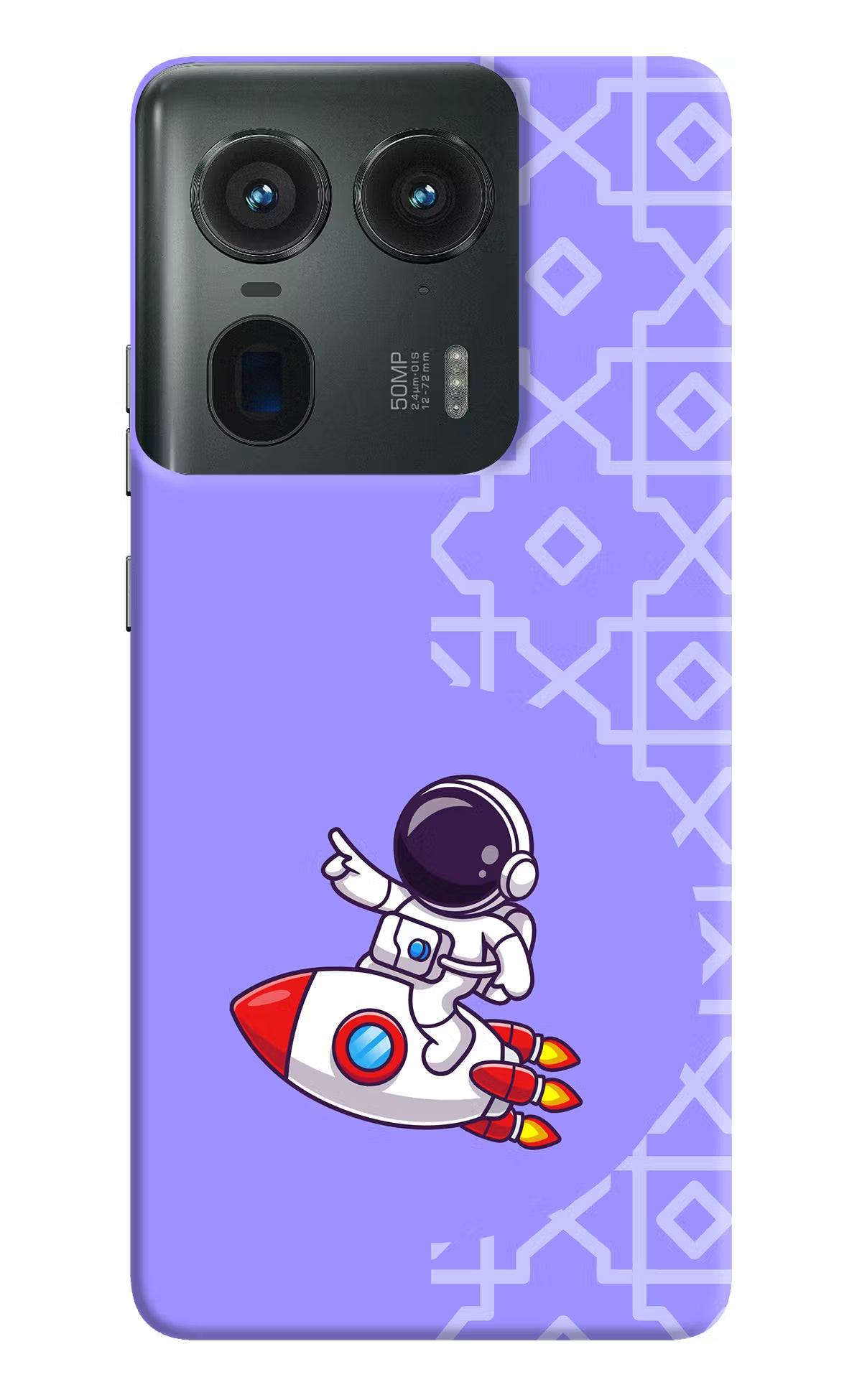 Cute Astronaut Moto Edge 50 Ultra 5G Hard Case Back Cover by Casekaro