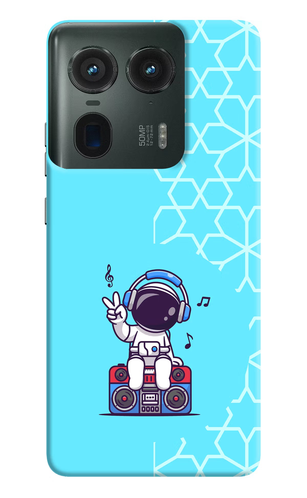 Cute Astronaut Chilling Moto Edge 50 Ultra 5G Hard Case Back Cover by Casekaro