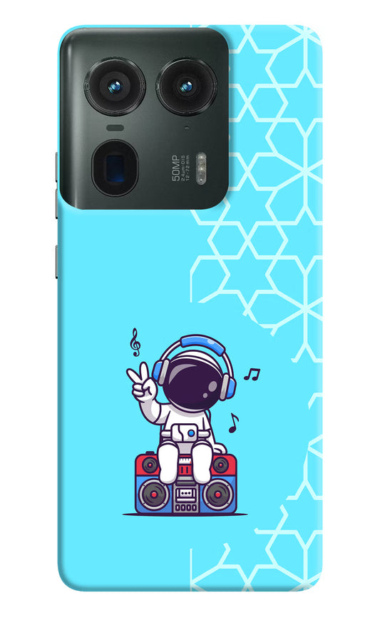 Cute Astronaut Chilling Moto Edge 50 Ultra 5G Hard Case Back Cover by Casekaro