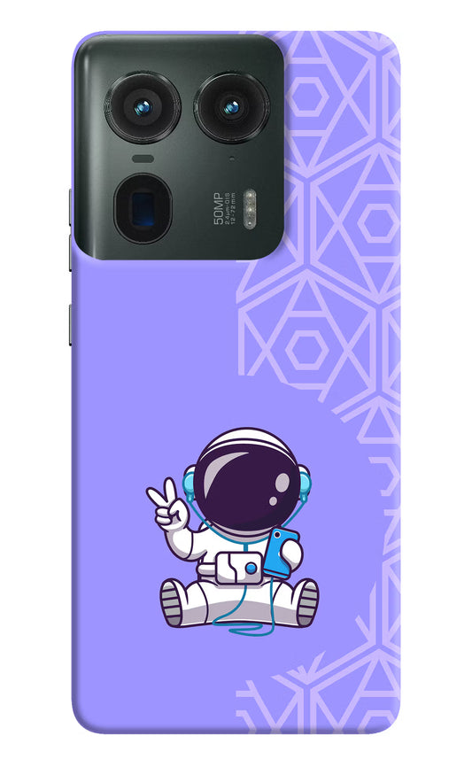 Cute Astronaut Chilling Moto Edge 50 Ultra 5G Hard Case Back Cover by Casekaro