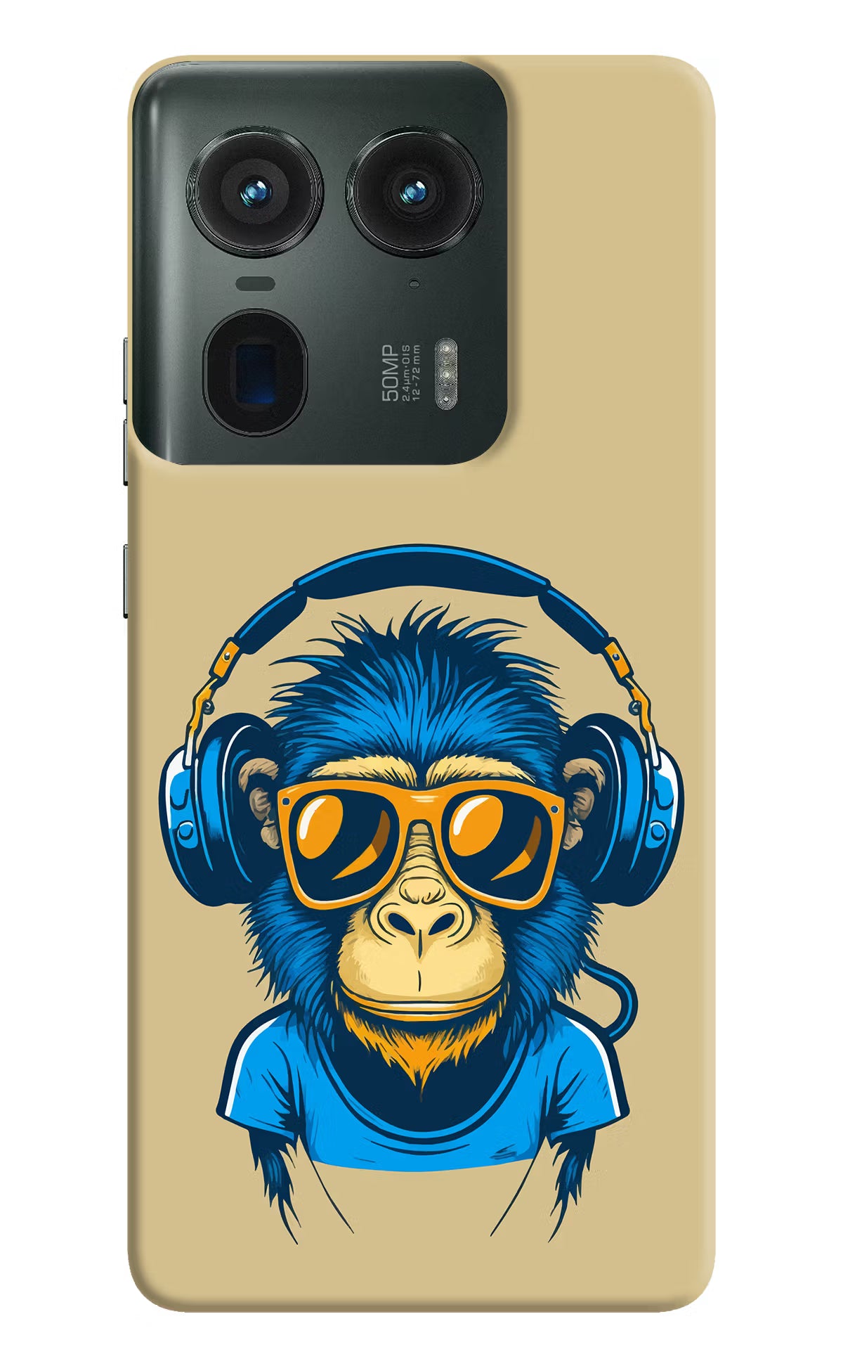 Monkey Headphone Moto Edge 50 Ultra 5G Hard Case Back Cover by Casekaro