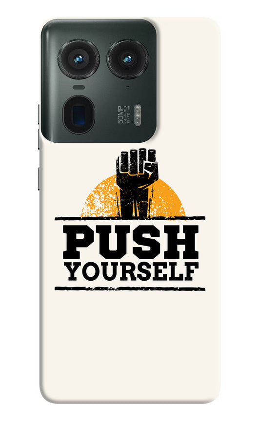 Push Yourself Moto Edge 50 Ultra 5G Hard Case Back Cover by Casekaro