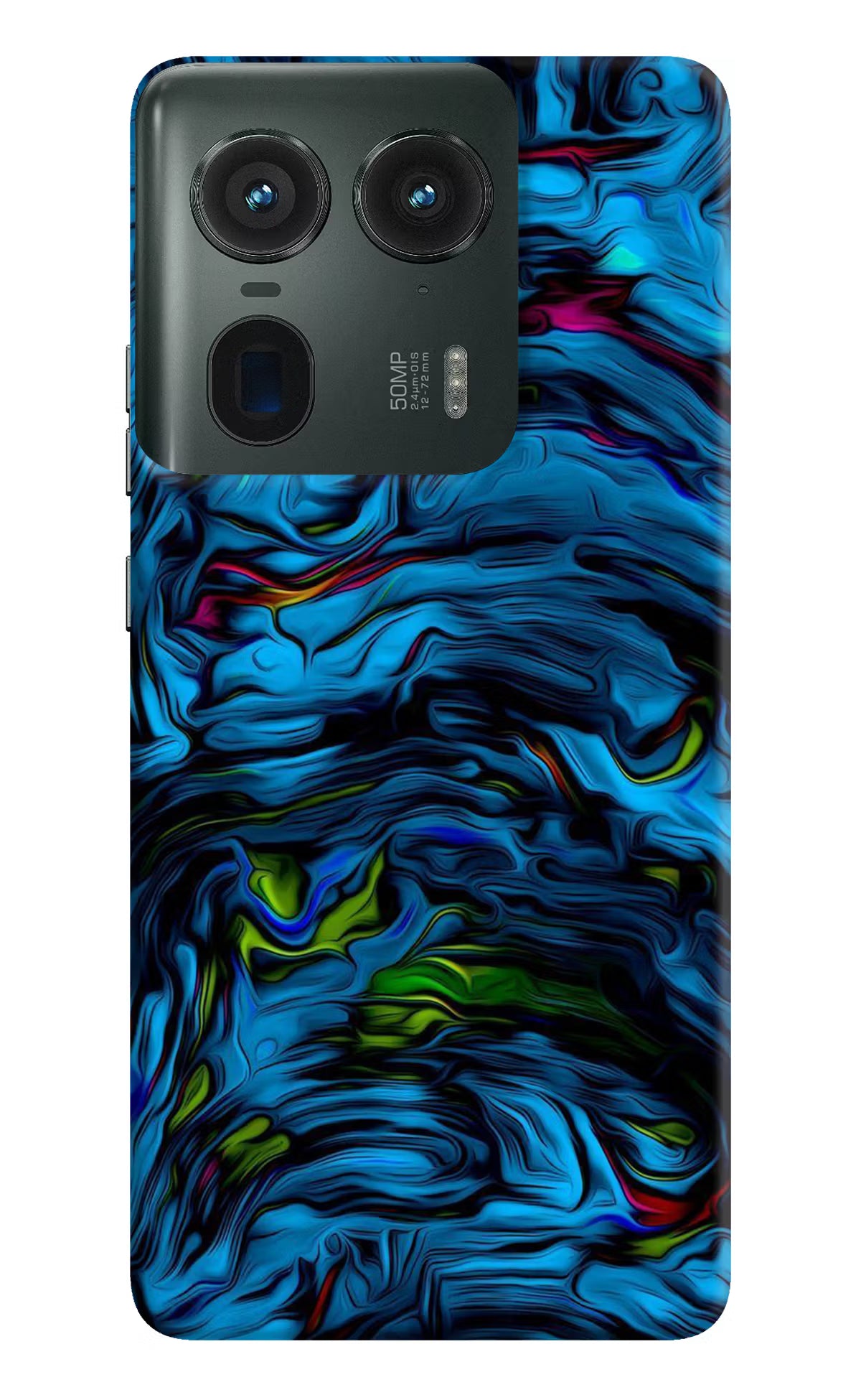 Dark Blue Abstract Moto Edge 50 Ultra 5G Hard Case Back Cover by Casekaro
