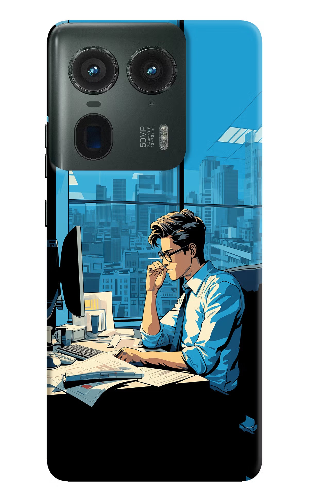 Focused Hustler (AI Generated) Moto Edge 50 Ultra 5G Hard Case Back Cover by Casekaro