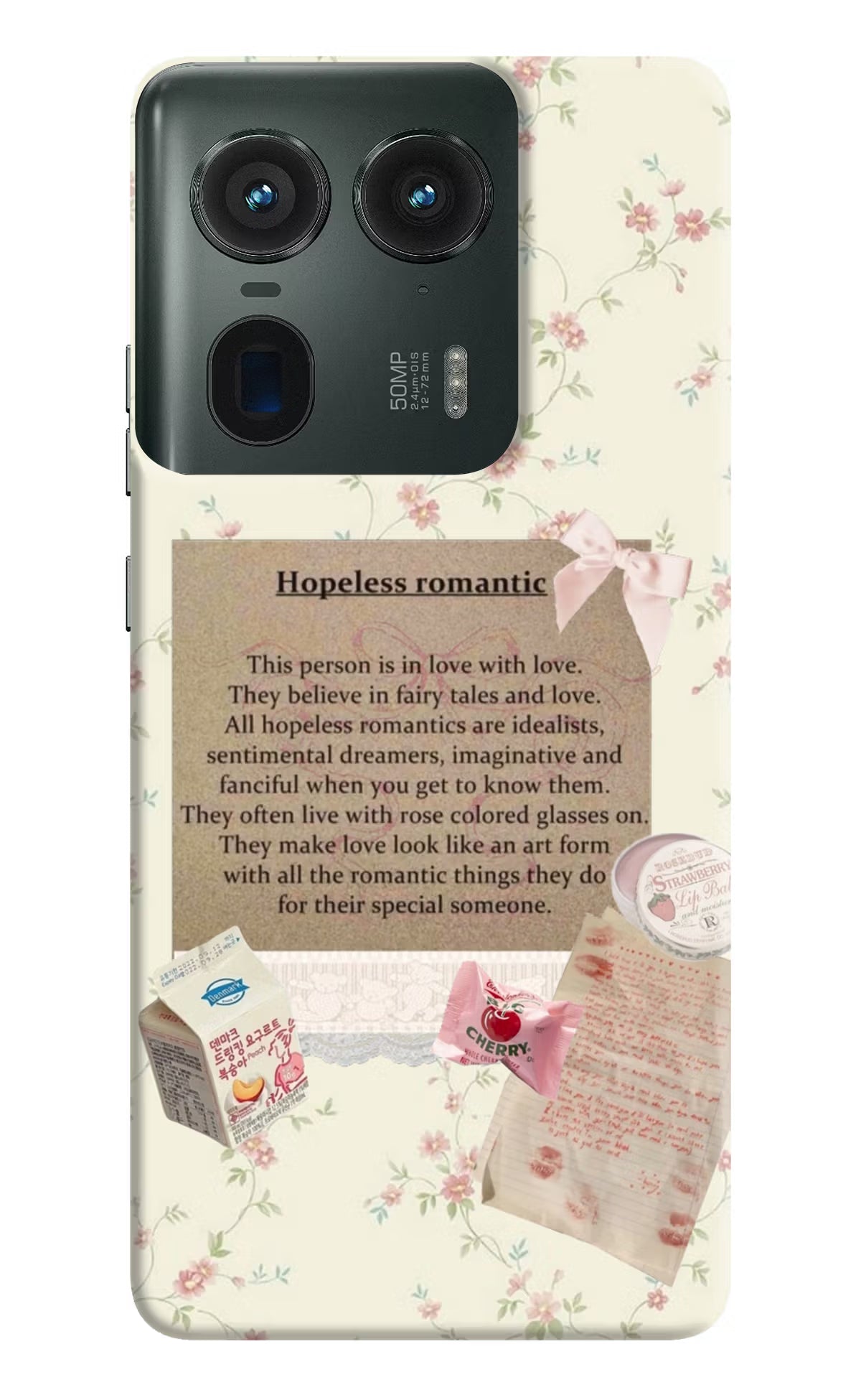 Hopeless Romantic Moto Edge 50 Ultra 5G Hard Case Back Cover by Casekaro