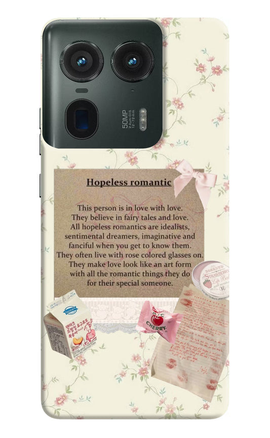 Hopeless Romantic Moto Edge 50 Ultra 5G Hard Case Back Cover by Casekaro