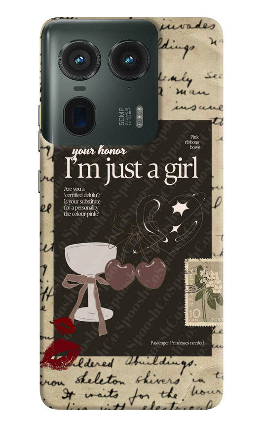 I am just a girl Moto Edge 50 Ultra 5G Hard Case Back Cover by Casekaro