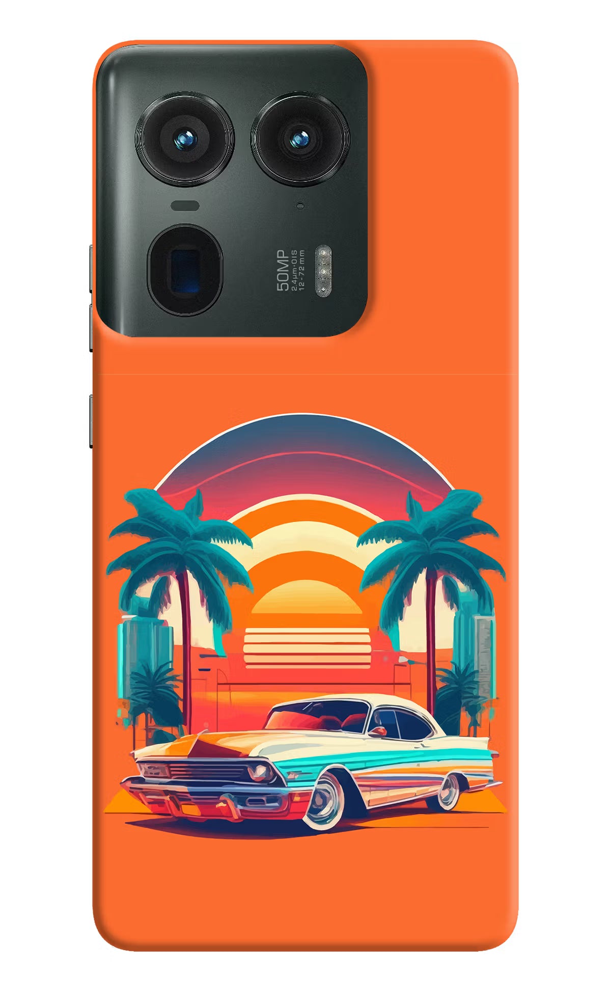Palm Drive 80s Moto Edge 50 Ultra 5G Hard Case Back Cover by Casekaro