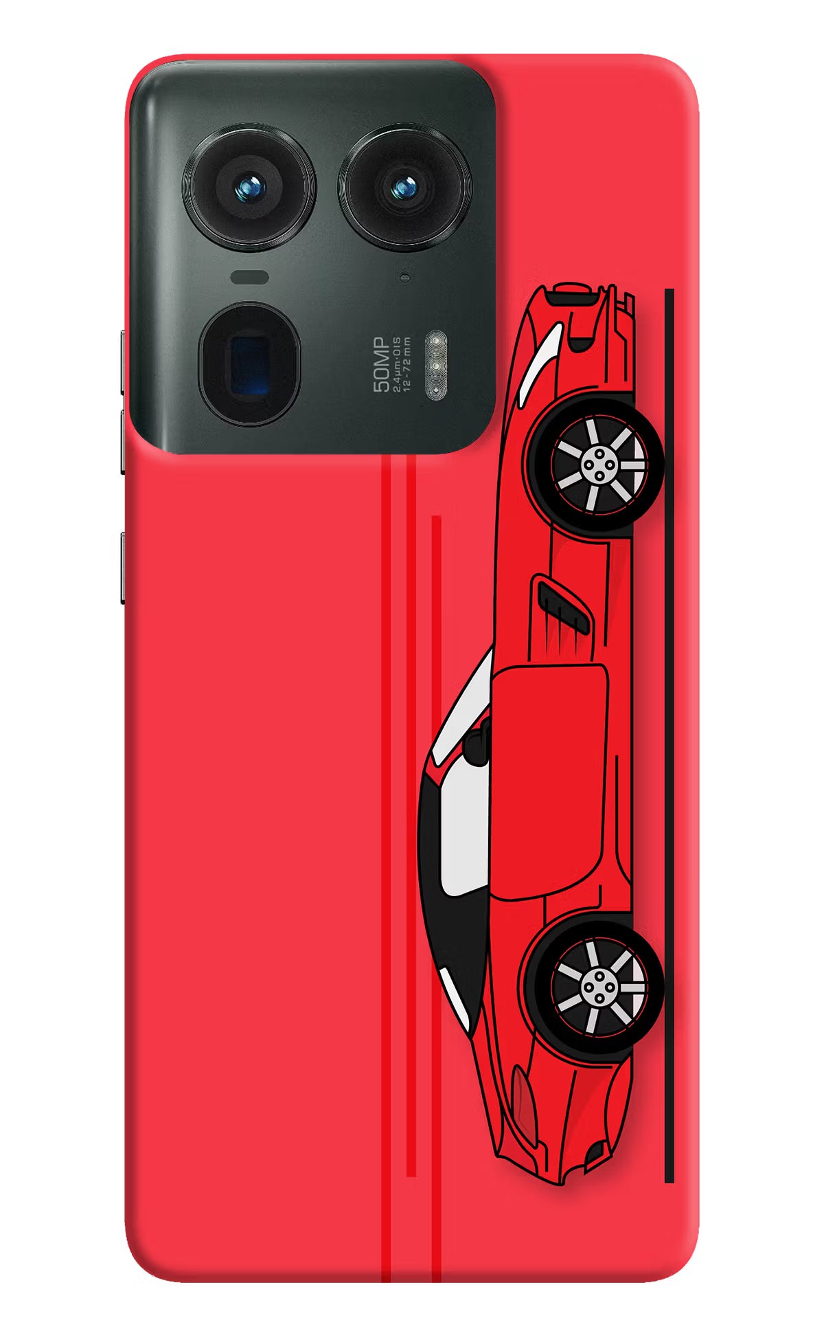 Red Velocity Moto Edge 50 Ultra 5G Hard Case Back Cover by Casekaro
