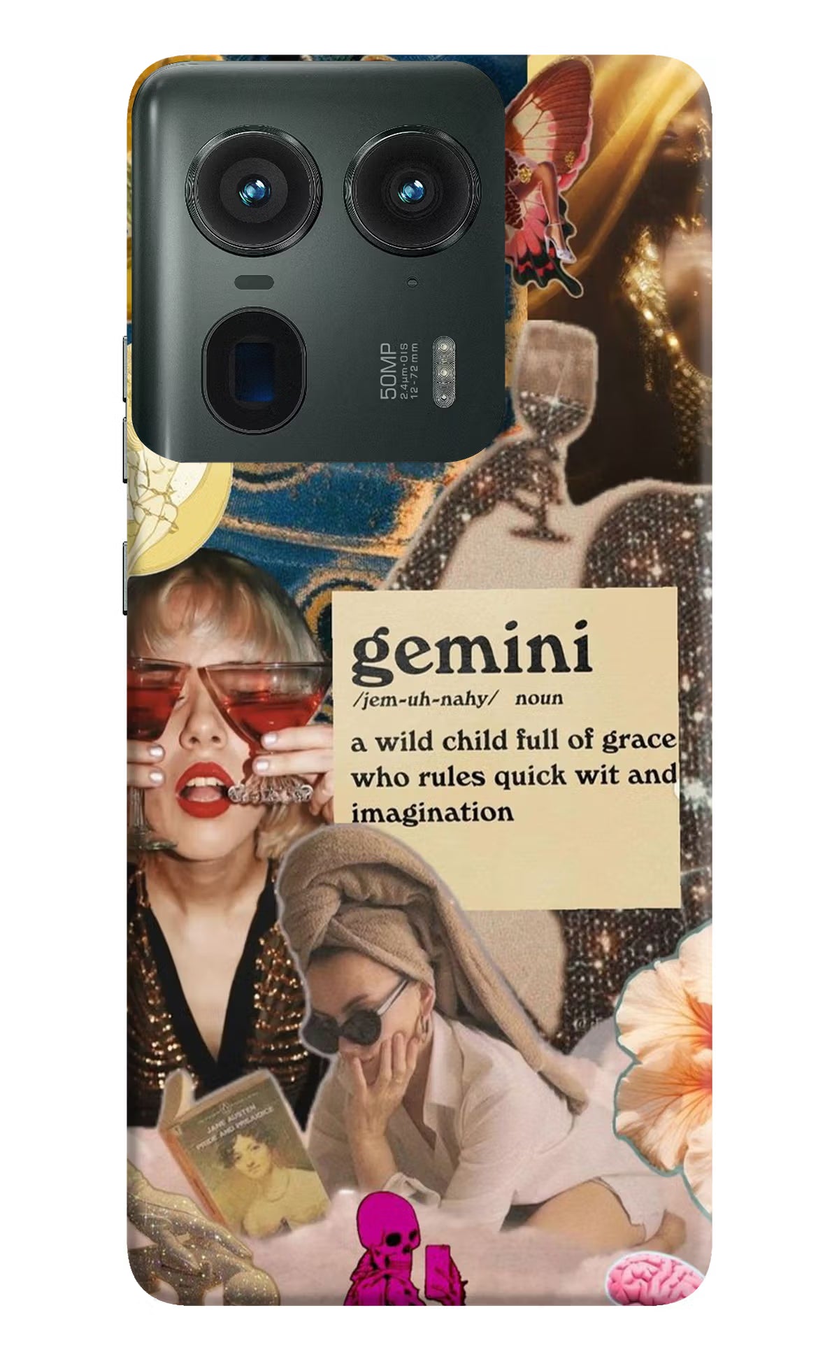 Gemini Zodiac Moto Edge 50 Ultra 5G Hard Case Back Cover by Casekaro