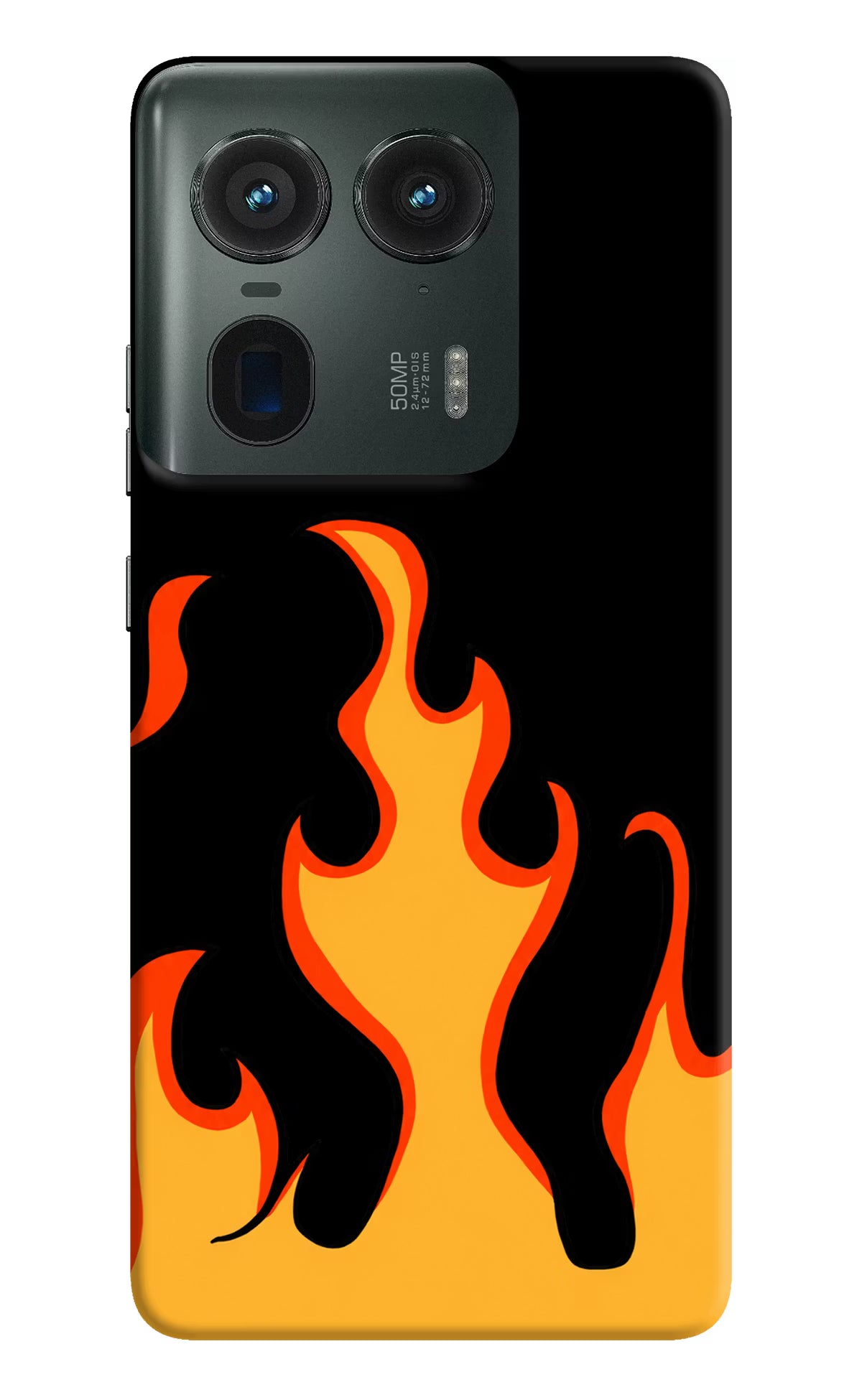 Fired Up – Black Moto Edge 50 Ultra 5G Hard Case Back Cover by Casekaro