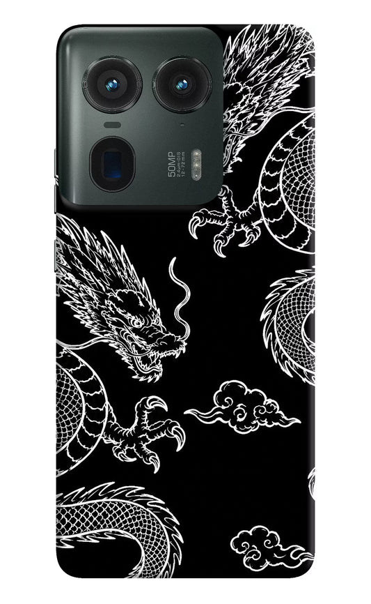 Twin Dragons Moto Edge 50 Ultra 5G Hard Case Back Cover by Casekaro