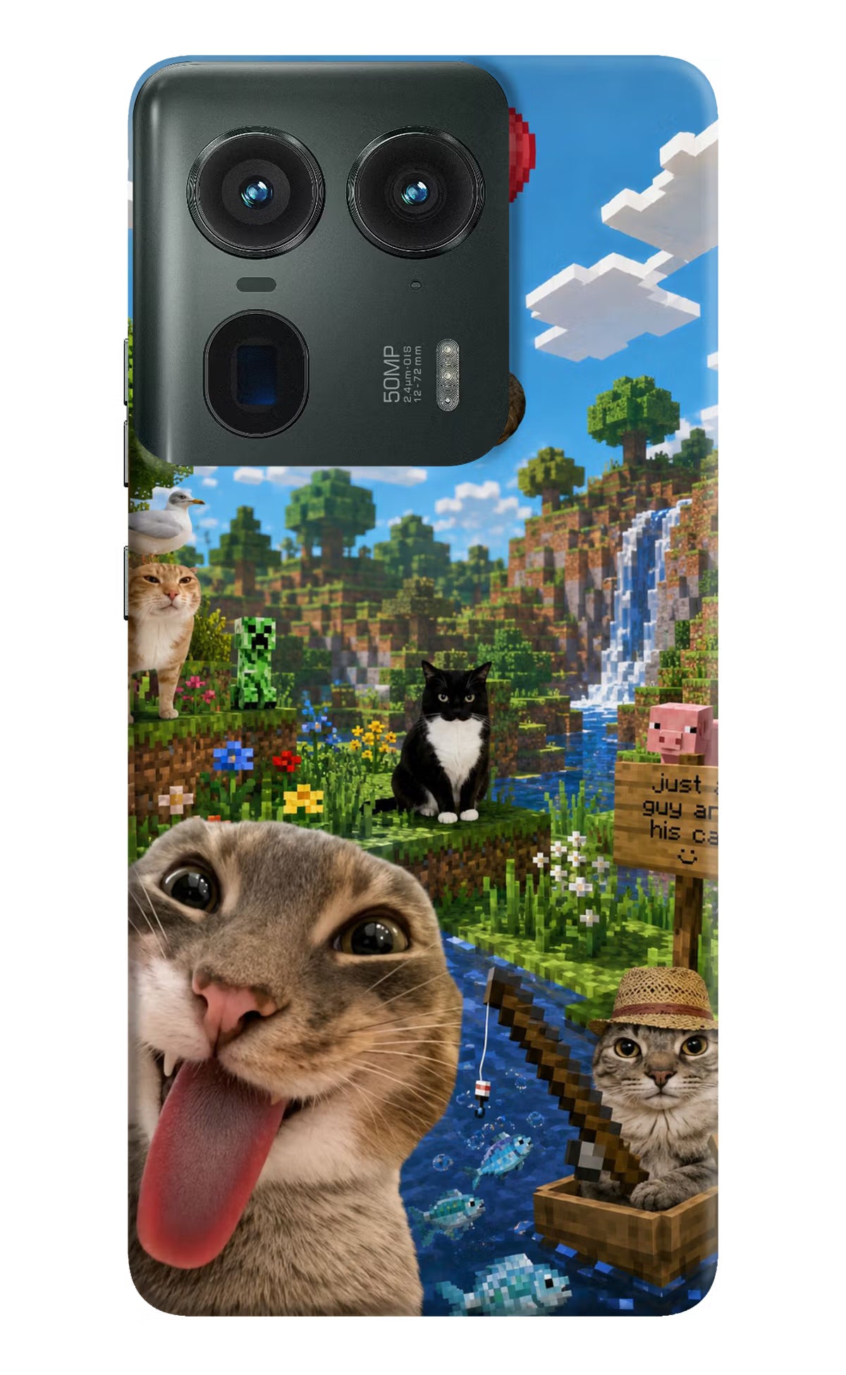Minecraft Cat Chaos Moto Edge 50 Ultra 5G Back Cover
