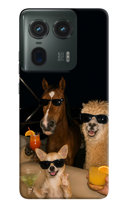 Party Squad Moto Edge 50 Ultra 5G Hard Case Back Cover by Casekaro