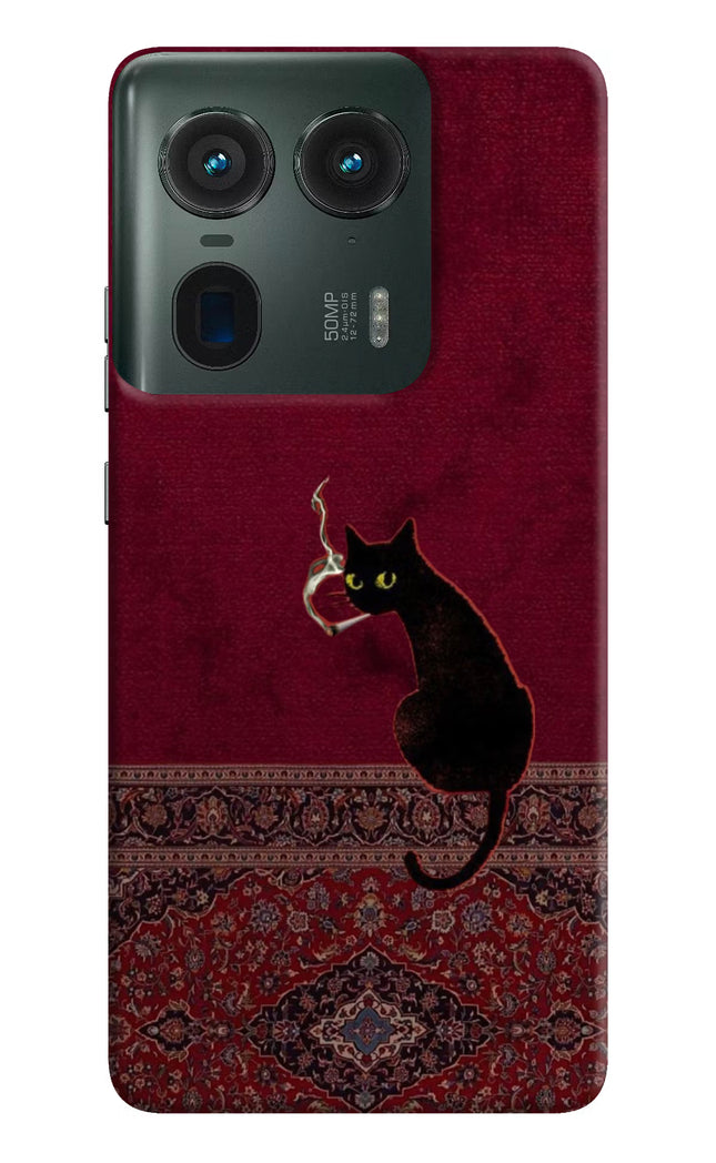 Midnight Cat Moto Edge 50 Ultra 5G Hard Case Back Cover by Casekaro