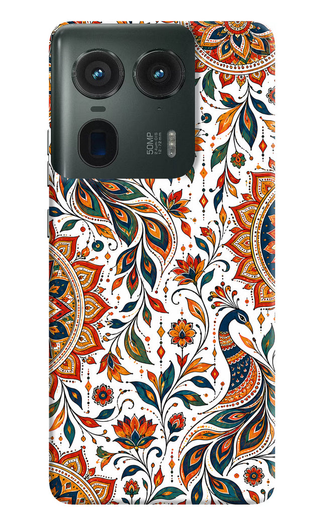 White Mayura Moto Edge 50 Ultra 5G Hard Case Back Cover by Casekaro
