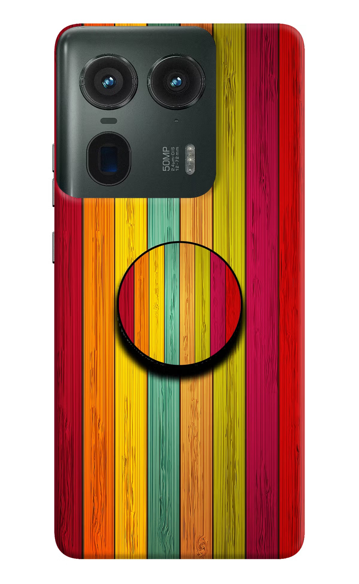 Multicolor Wooden Moto Edge 50 Ultra 5G Pop Case by Casekaro