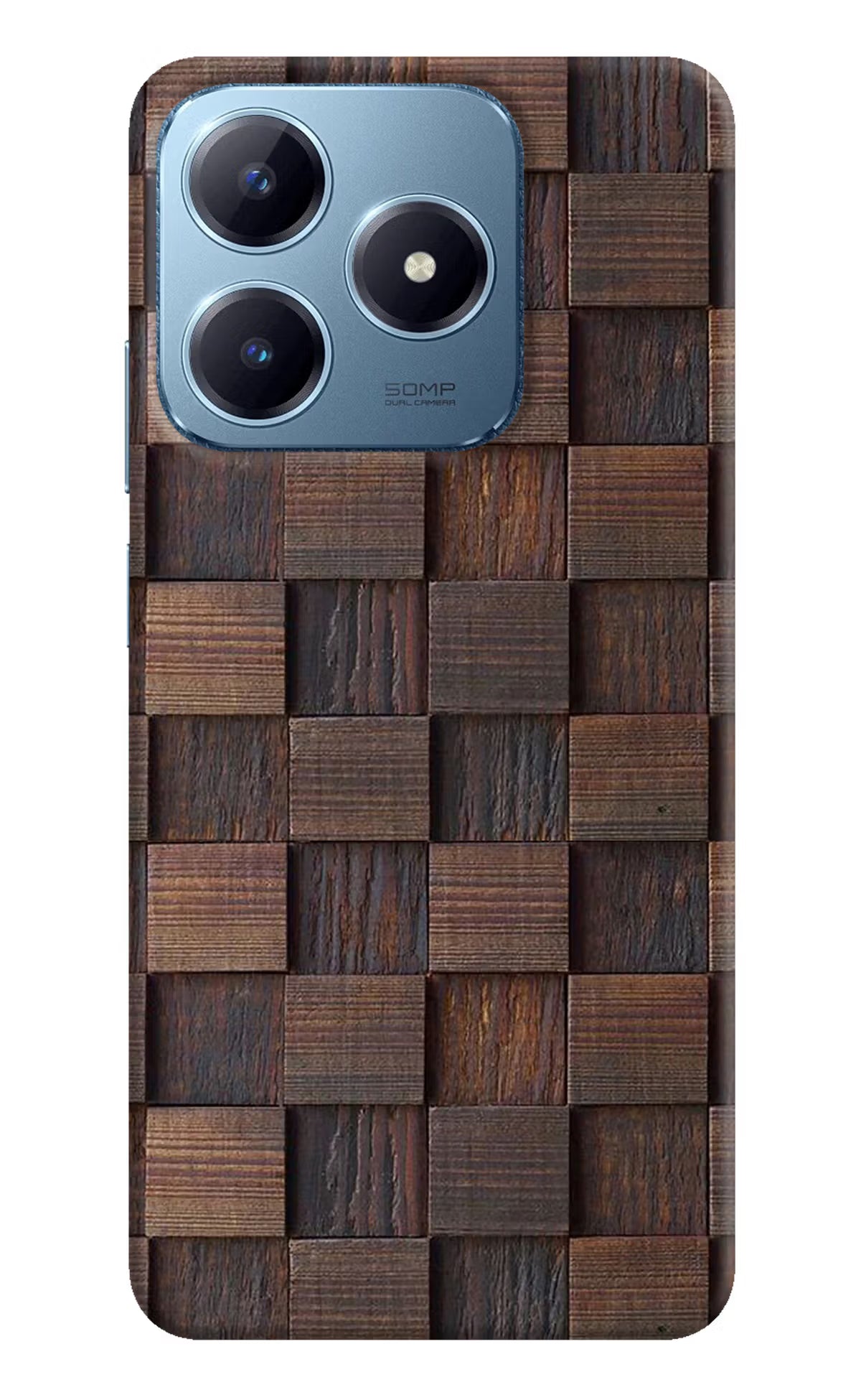 Wooden Cube Design Realme Narzo N63 Hard Case Back Cover by Casekaro