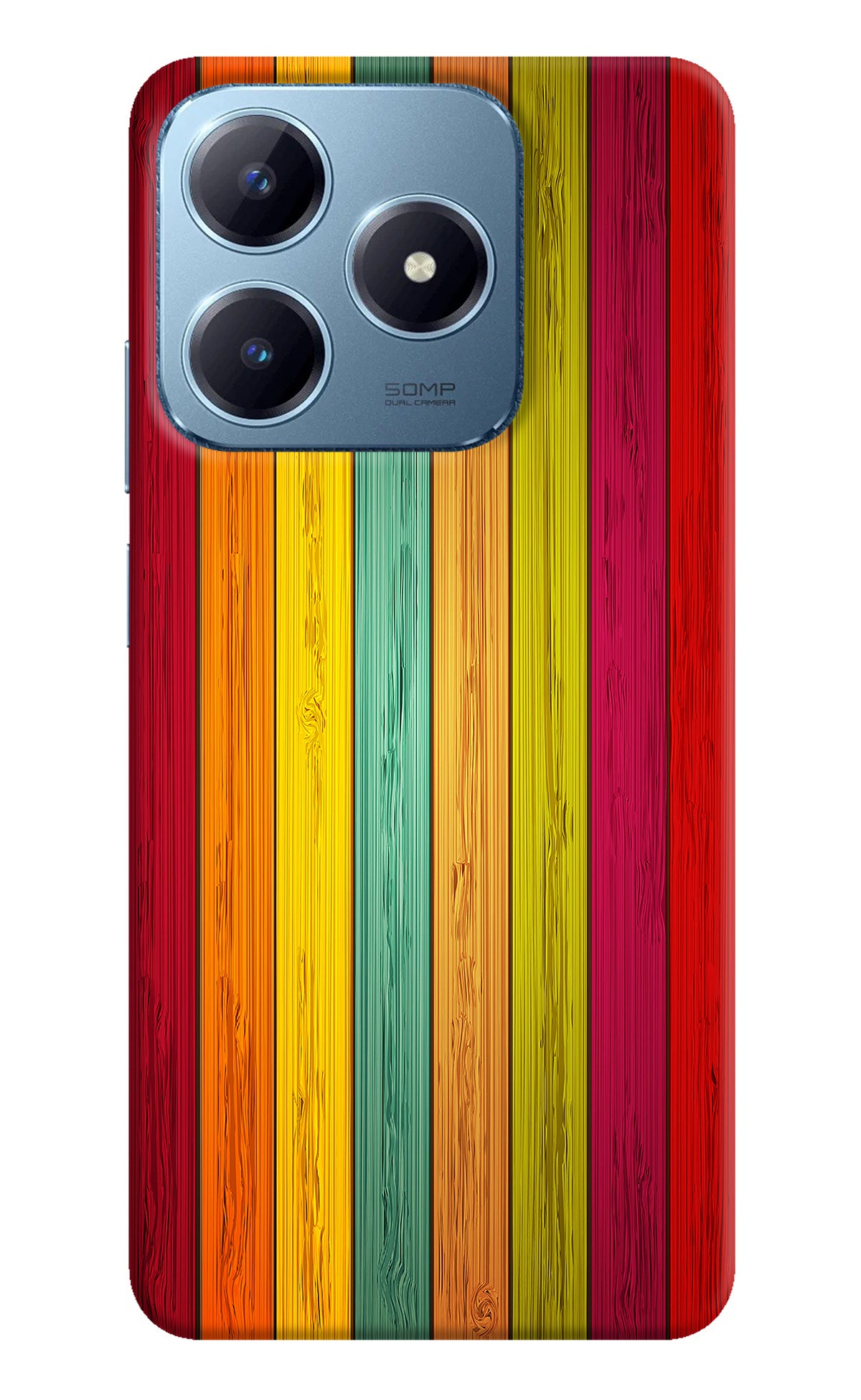 Multicolor Wooden Realme Narzo N63 Back Cover