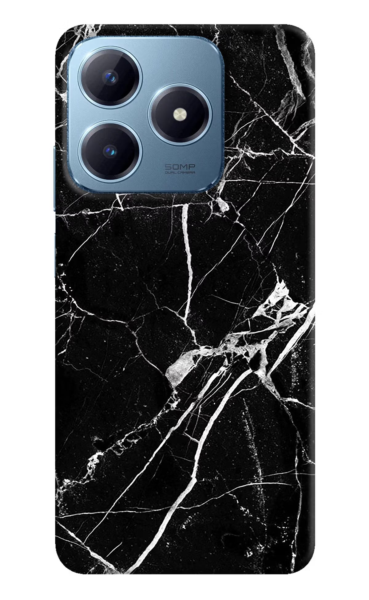 Black Marble Pattern Realme Narzo N63 Hard Case Back Cover by Casekaro