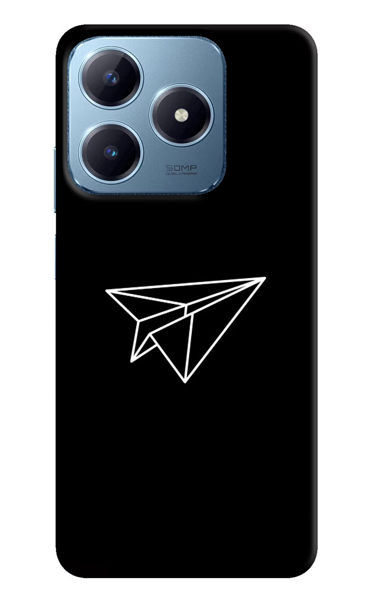 Paper Plane White Realme Narzo N63 Hard Case Back Cover by Casekaro