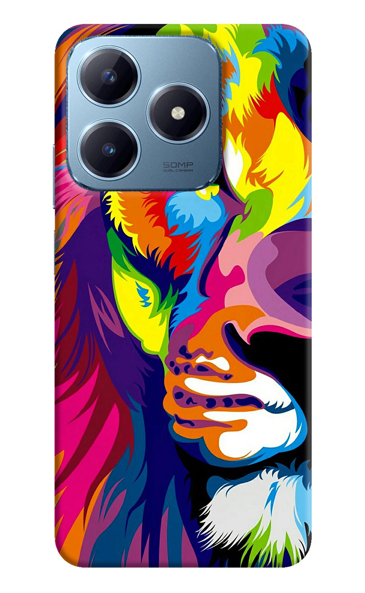 Lion Half Face Realme Narzo N63 Back Cover