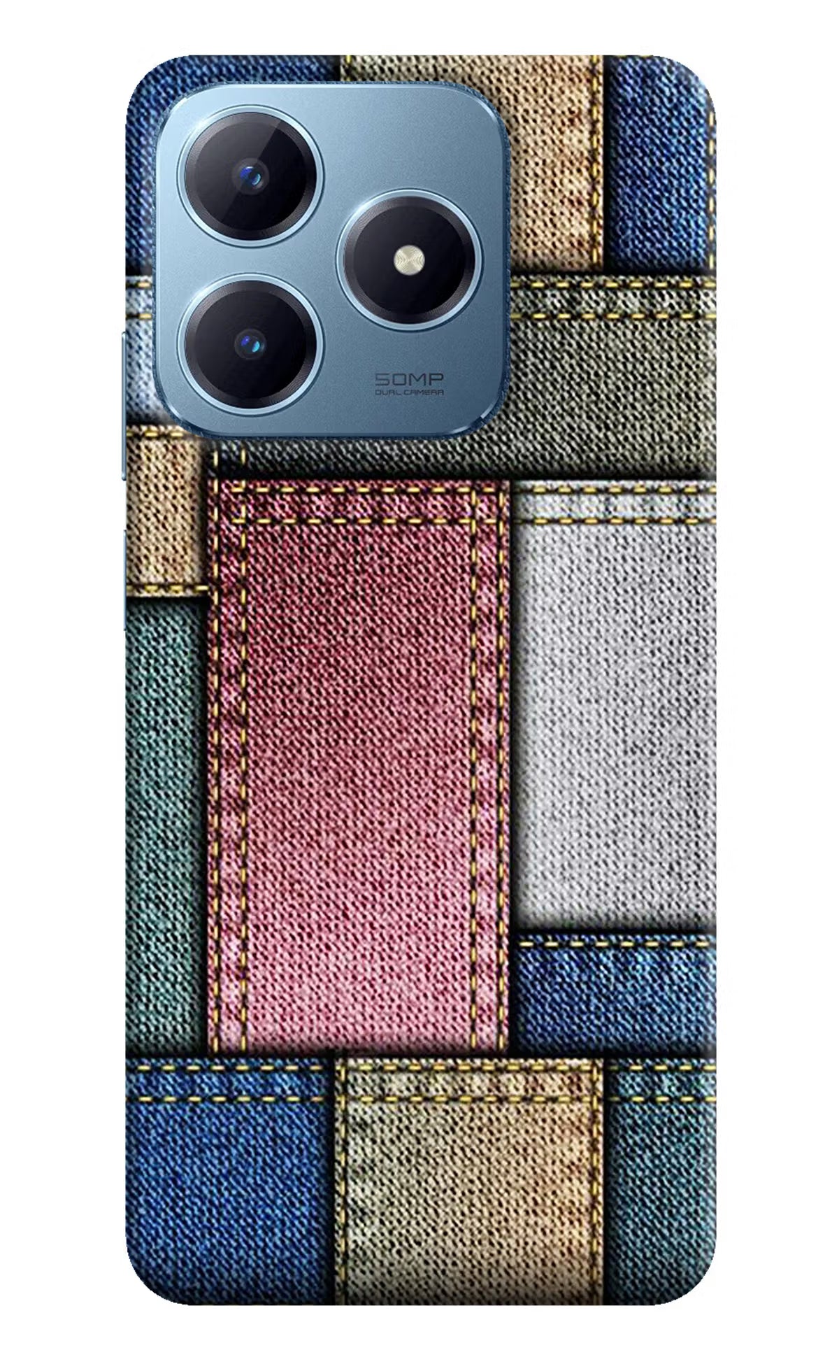 Multicolor Jeans Realme Narzo N63 Hard Case Back Cover by Casekaro