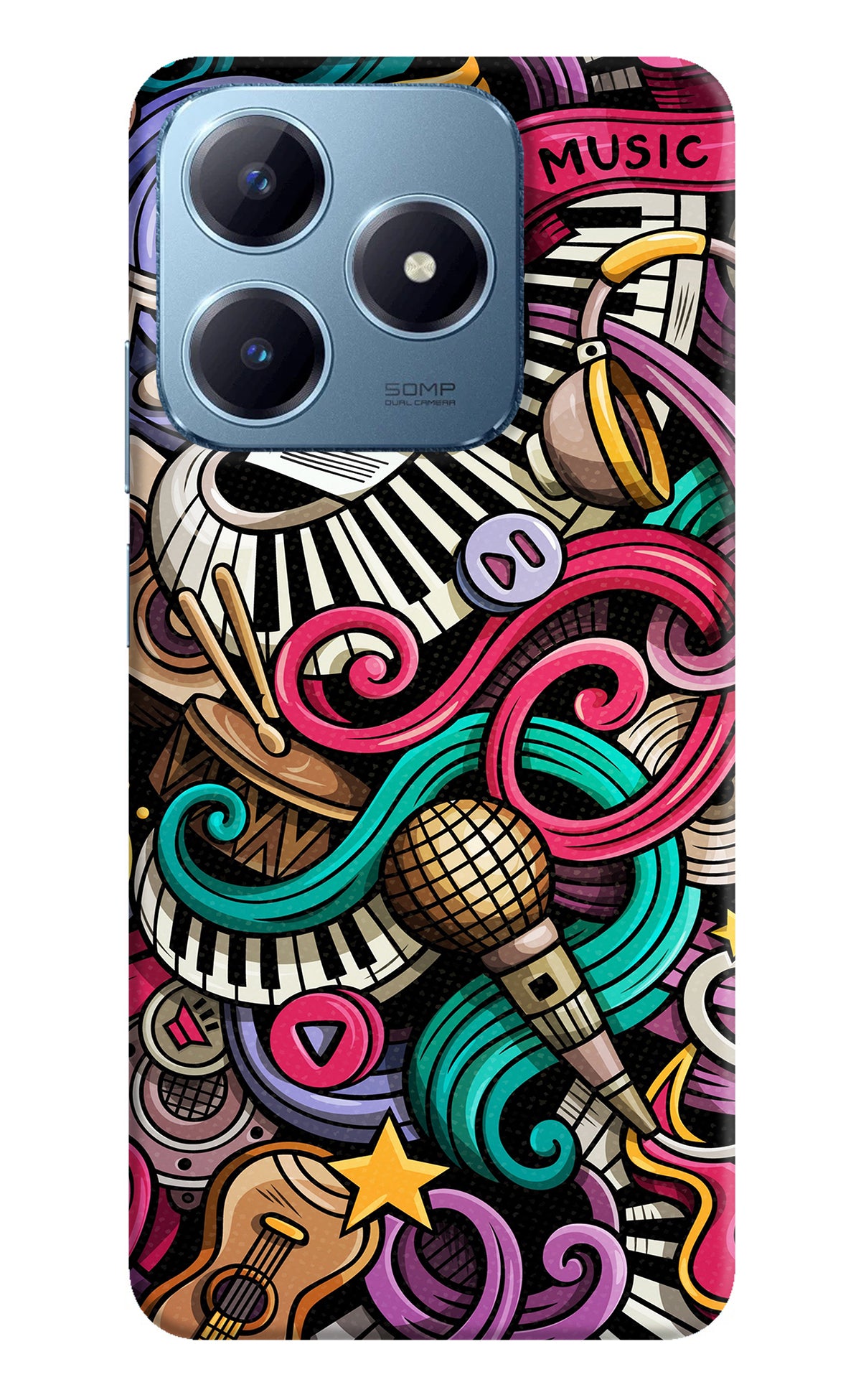 Music Abstract Realme Narzo N63 Back Cover