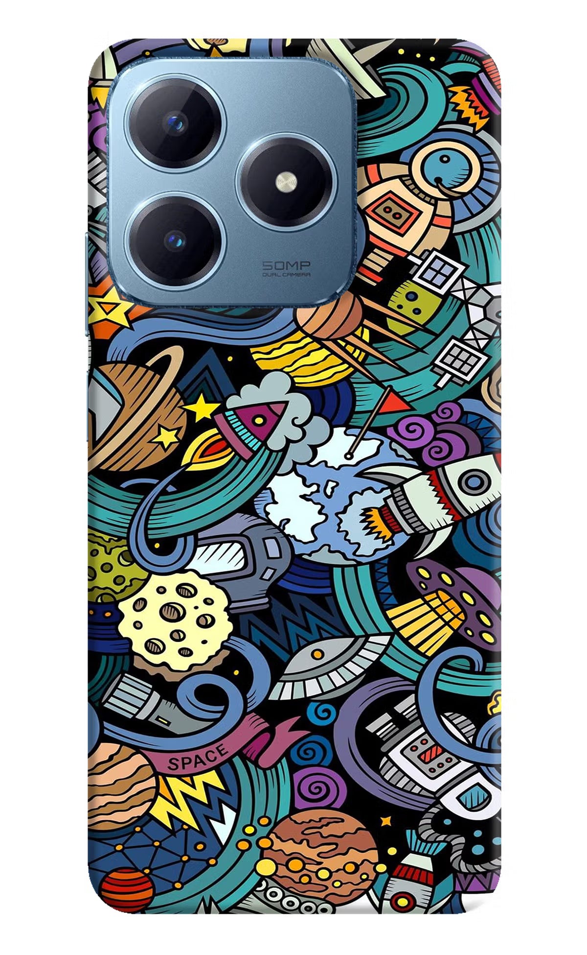 Space Abstract Realme Narzo N63 Hard Case Back Cover by Casekaro