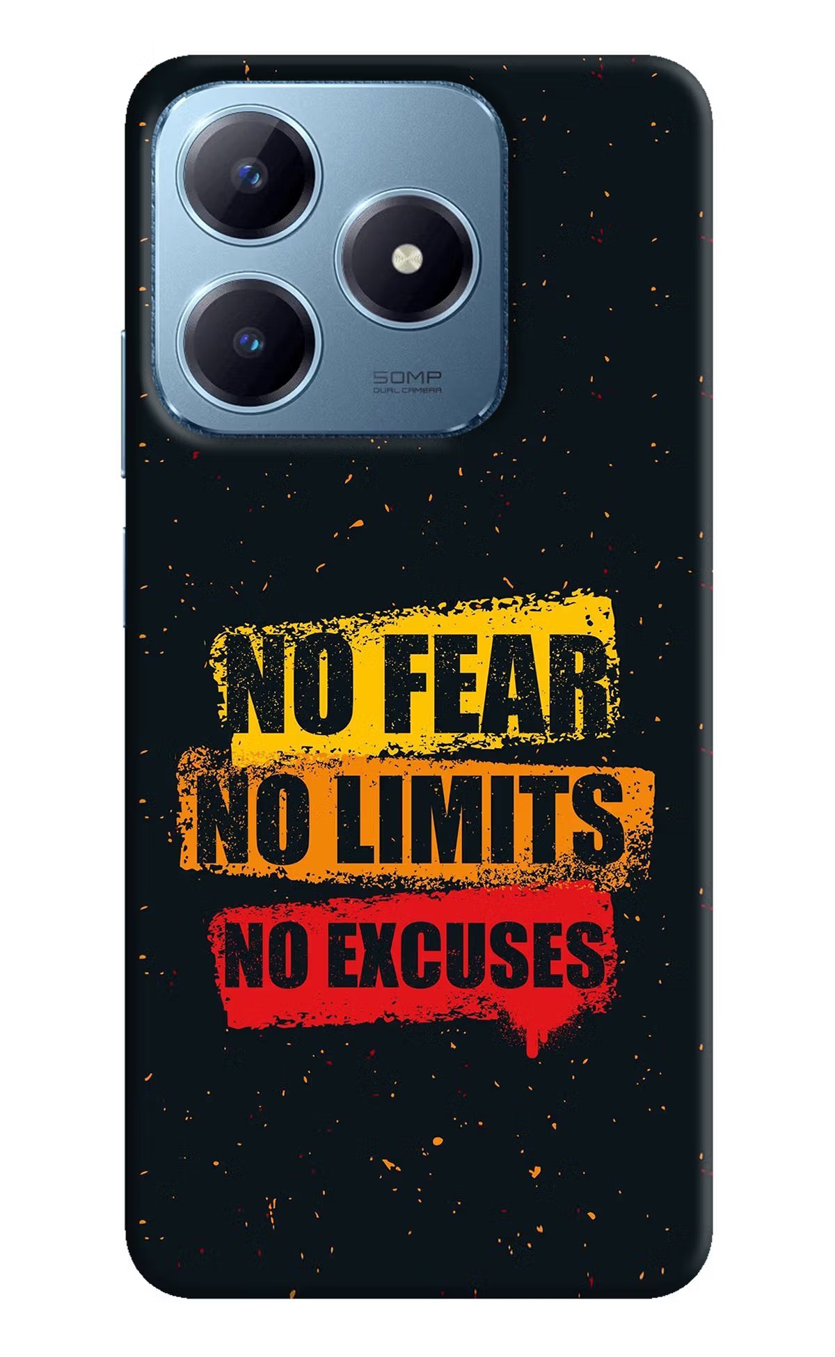 No Fear No Limits No Excuse Realme Narzo N63 Hard Case Back Cover by Casekaro