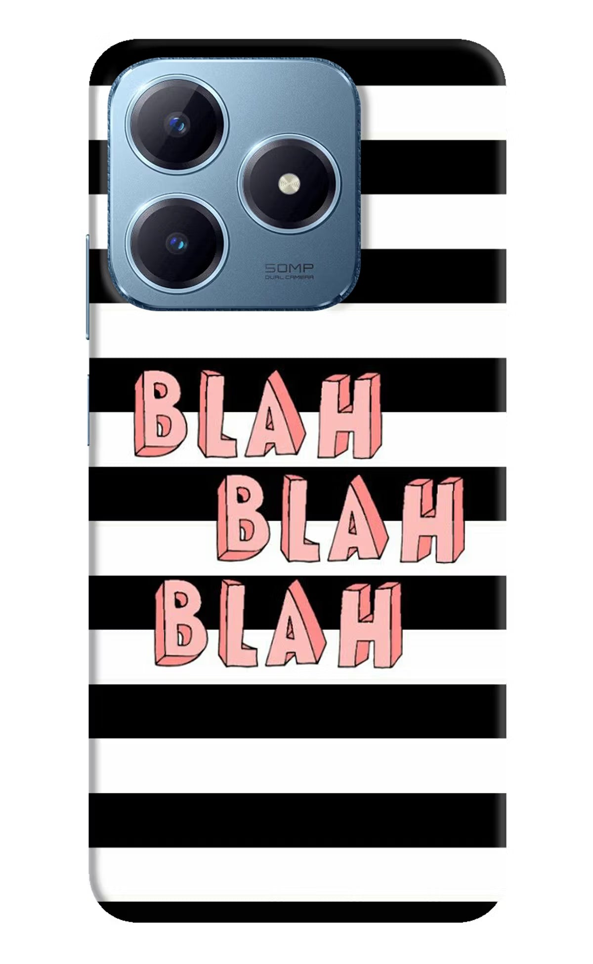 Blah Blah Blah Realme Narzo N63 Hard Case Back Cover by Casekaro