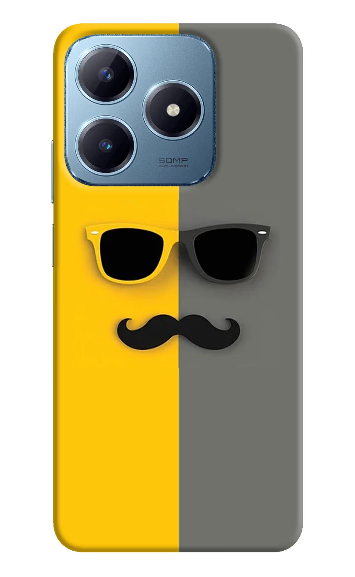 Sunglasses with Mustache Realme Narzo N63 Hard Case Back Cover by Casekaro