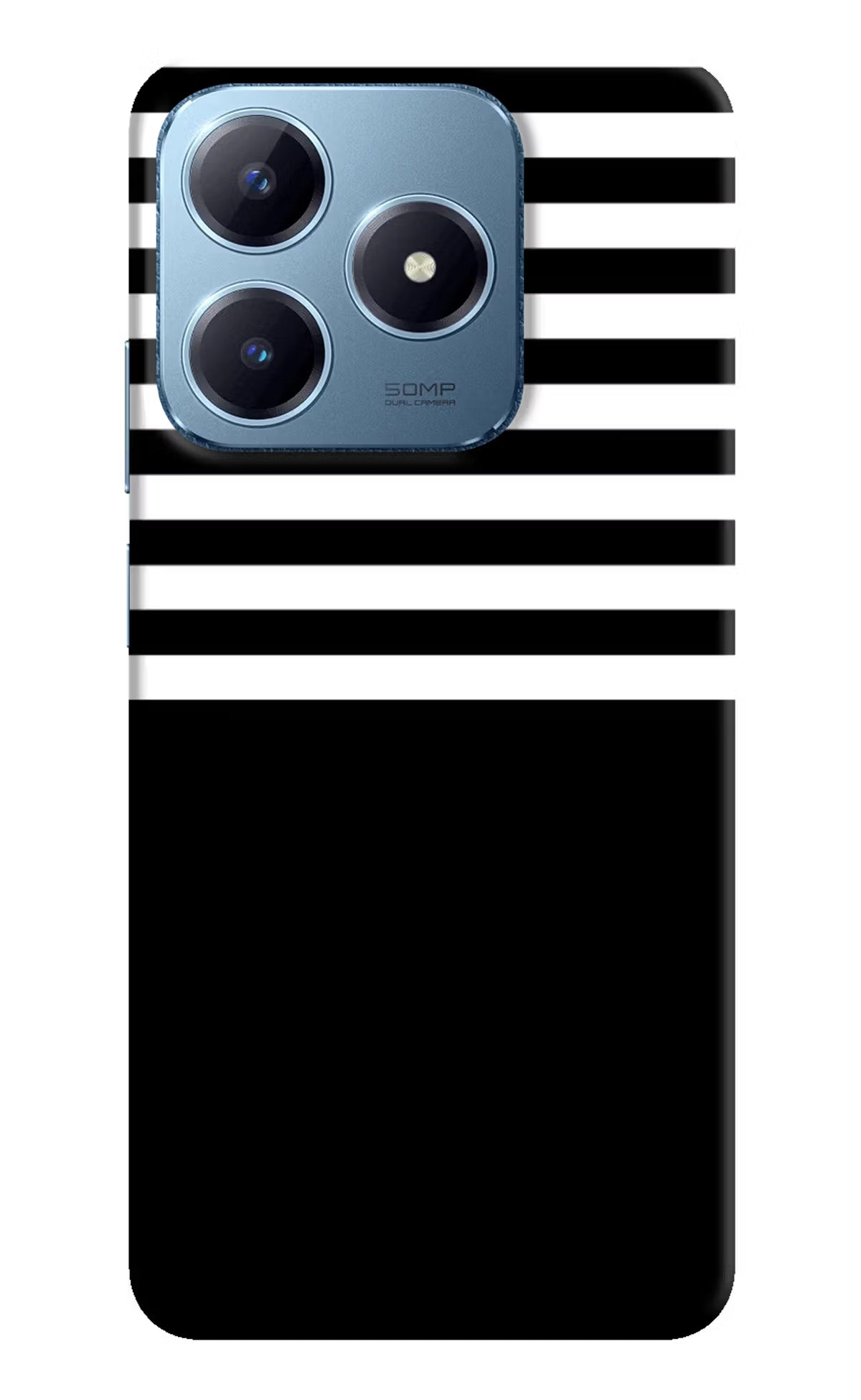 Black and White Print Realme Narzo N63 Hard Case Back Cover by Casekaro
