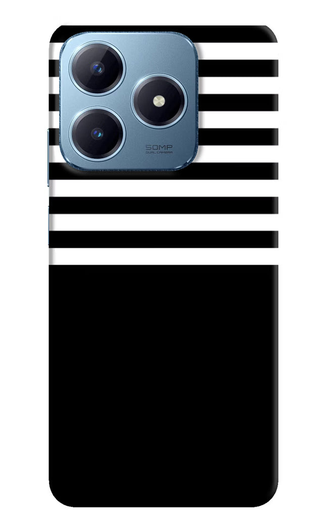 Black and White Print Realme Narzo N63 Hard Case Back Cover by Casekaro