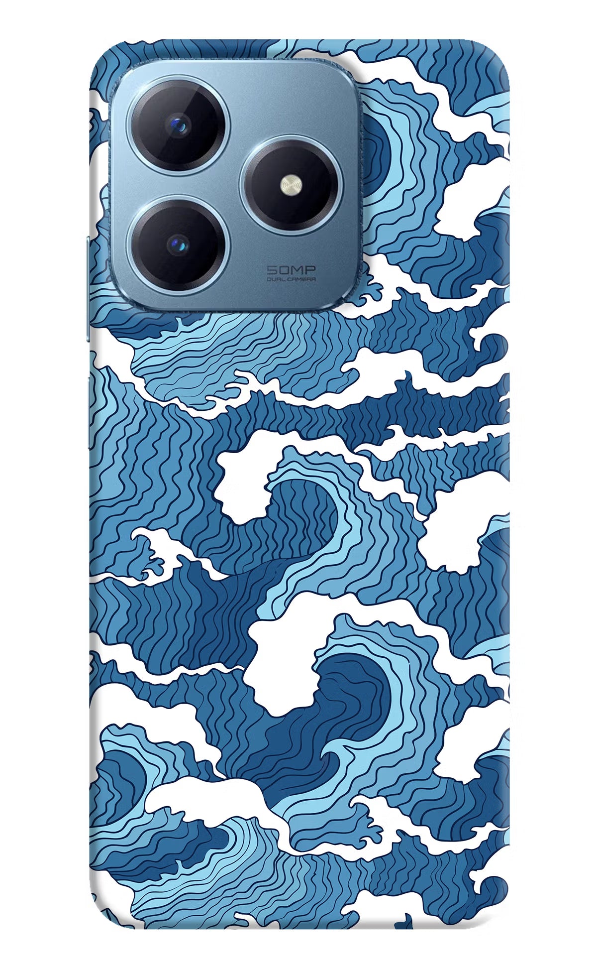 Blue Waves Realme Narzo N63 Hard Case Back Cover by Casekaro