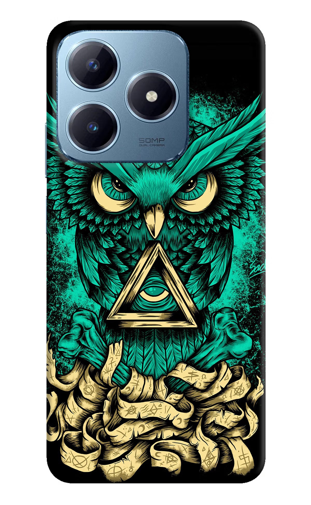 Green Owl Realme Narzo N63 Hard Case Back Cover by Casekaro