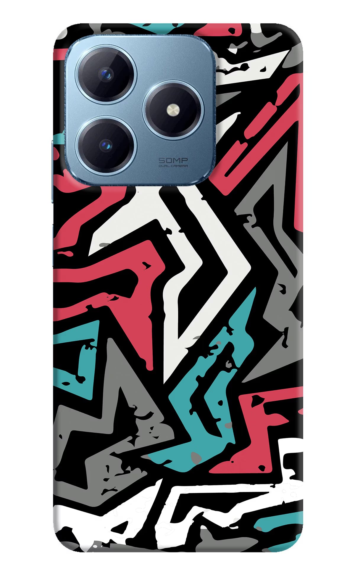 Geometric Graffiti Realme Narzo N63 Hard Case Back Cover by Casekaro