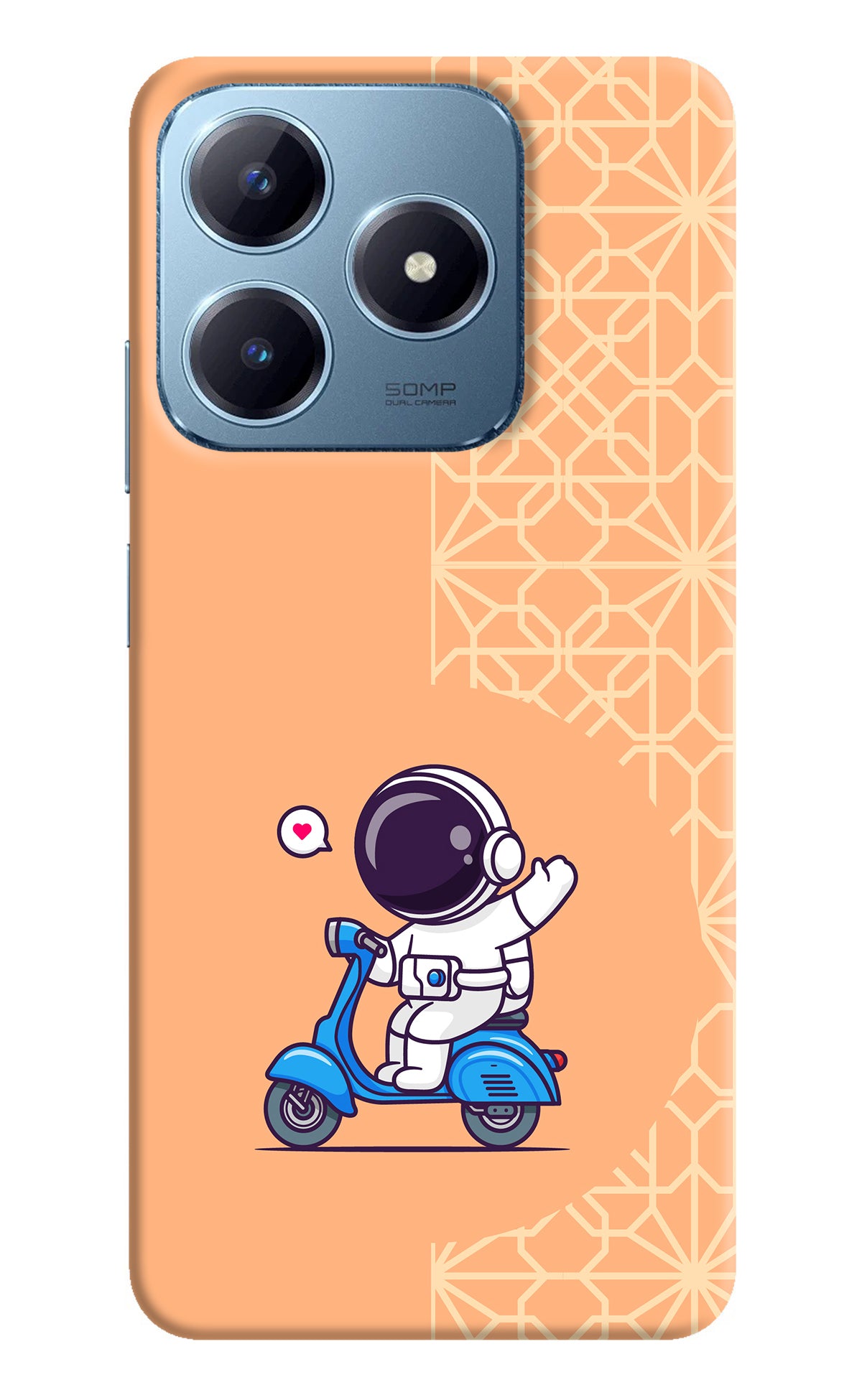 Cute Astronaut Riding Realme Narzo N63 Back Cover