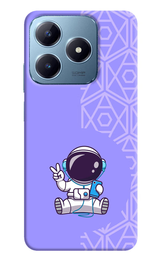 Cute Astronaut Chilling Realme Narzo N63 Hard Case Back Cover by Casekaro