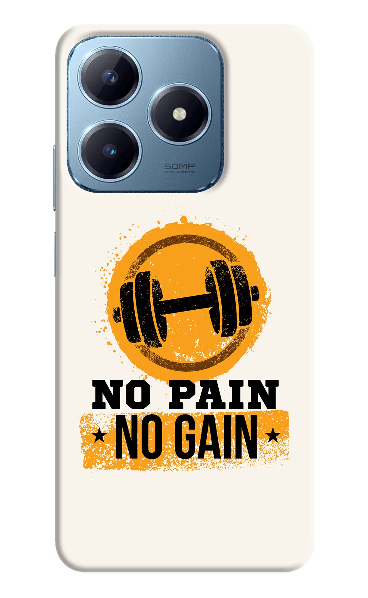 No Pain No Gain Realme Narzo N63 Hard Case Back Cover by Casekaro