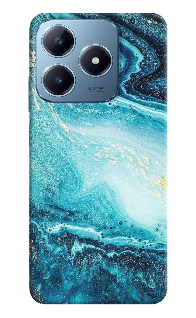 Blue Glitter Marble Realme Narzo N63 Hard Case Back Cover by Casekaro