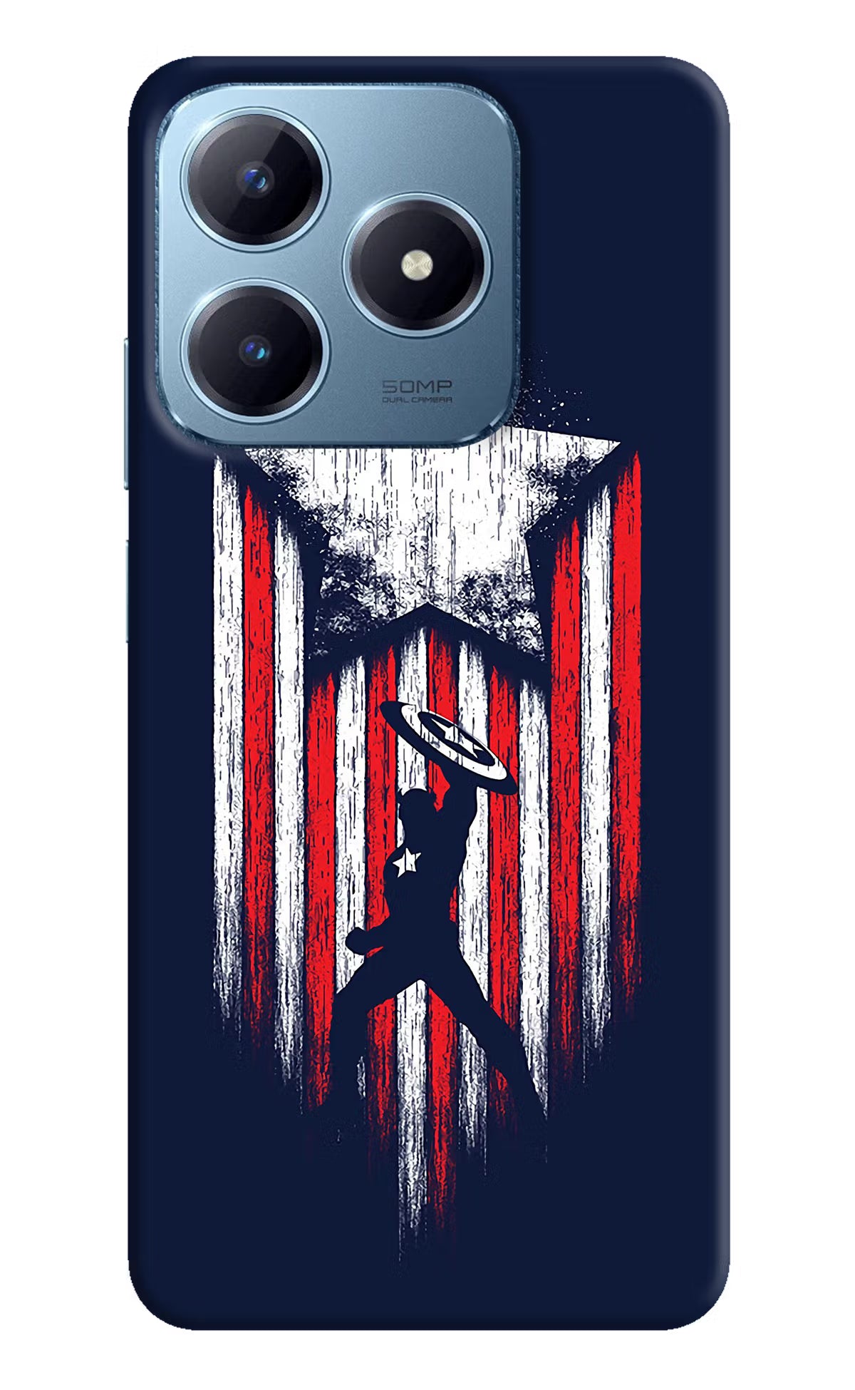 Captain America Marvel Art Realme Narzo N63 Hard Case Back Cover by Casekaro